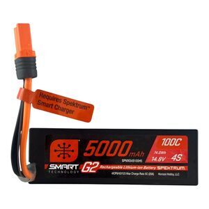 Spektrum Accessories 5000mAh 4S 14.8V Smart G2 LiPo 100C IC5 SPMX54S100H5